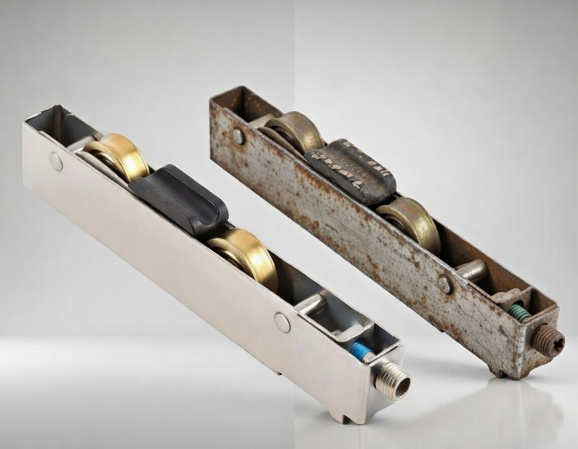  Protegendo os rolos da porta deslizante contra danos causados pelo clima e sujeira