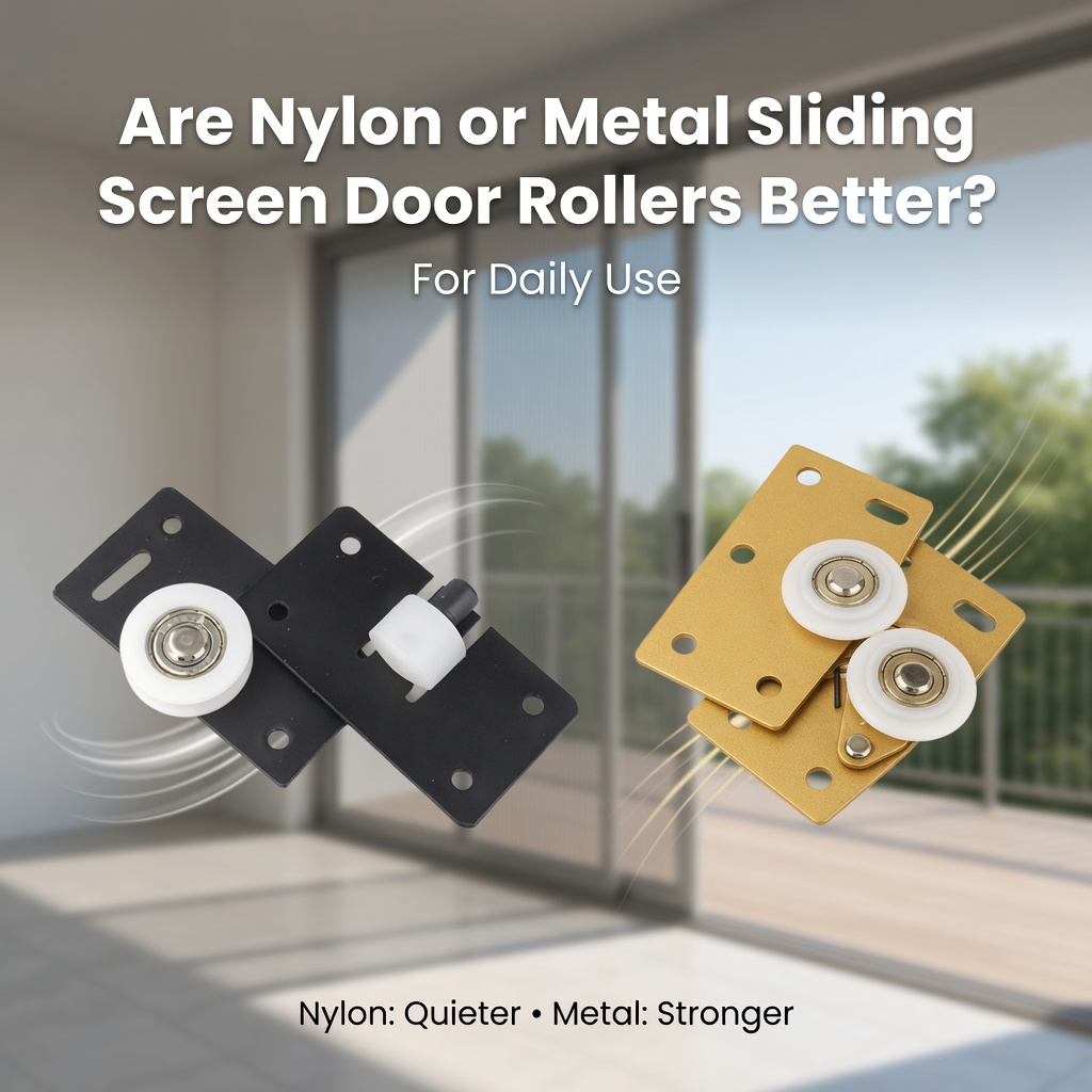  Os rolos de porta de tela de segurança deslizante de nylon ou metal são mais adequados para uso diário